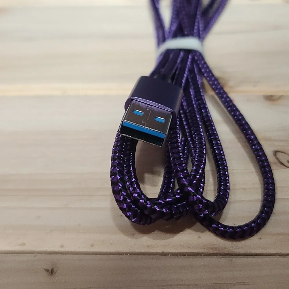 Purple Braided USB To USB C Charging Cable NWOT